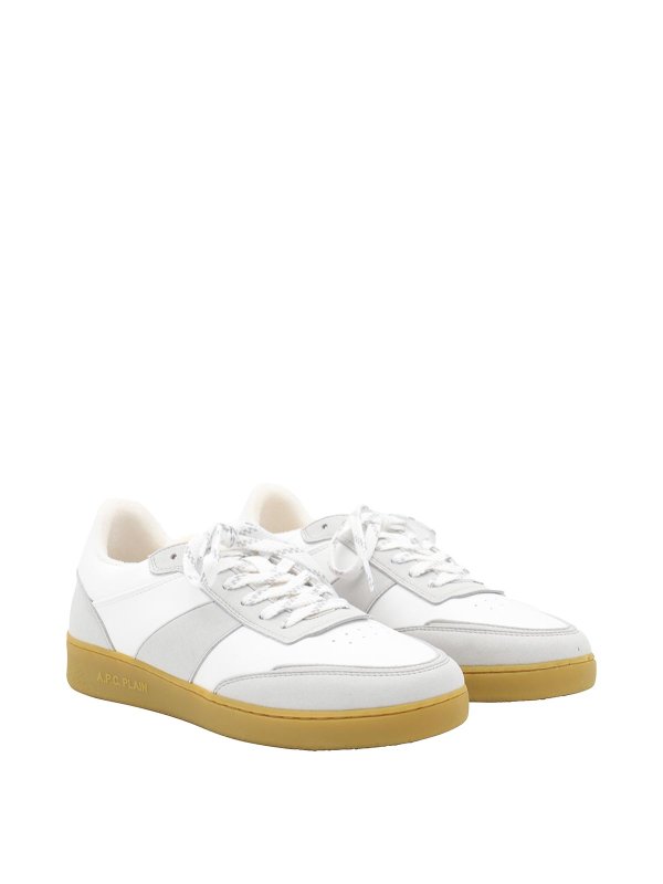 A.P.C.: trainers online - Light Grey Leather Sneakers
