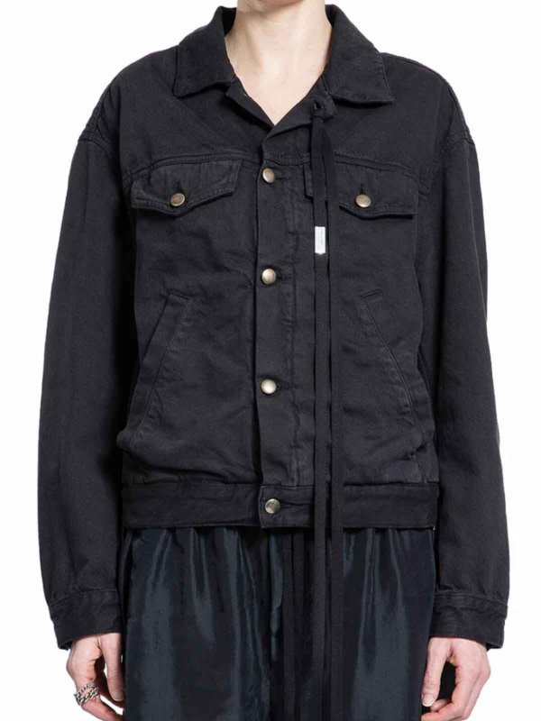 The Best Shops ANN DEMEULEMEESTER: Vestes en denim - Veste En Jean - Noir