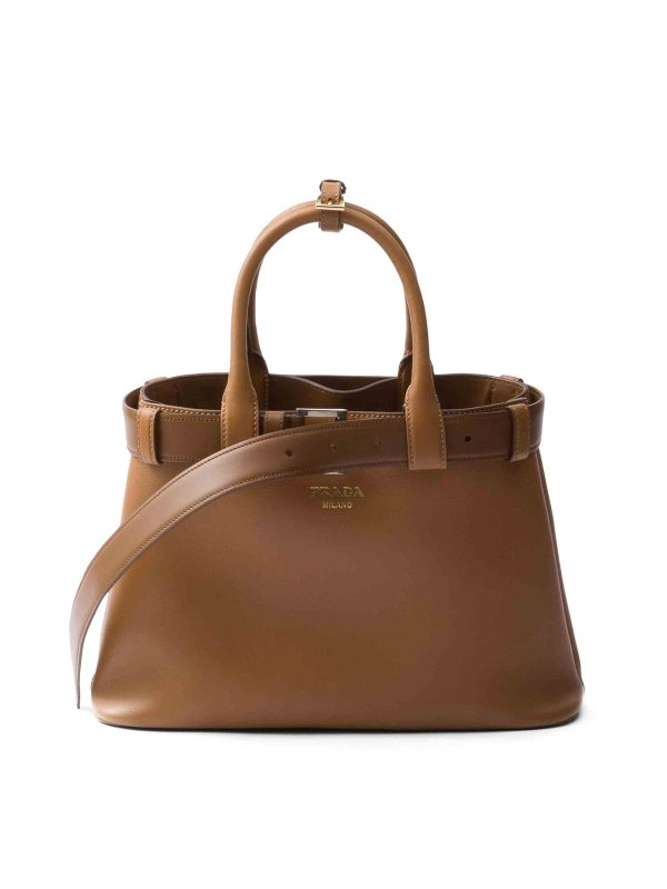 PRADA: totes bags - Medium Belted Leather Handbag