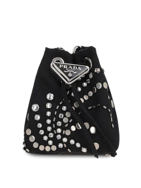 PRADA: cross body bags - Studded Bucket Bag