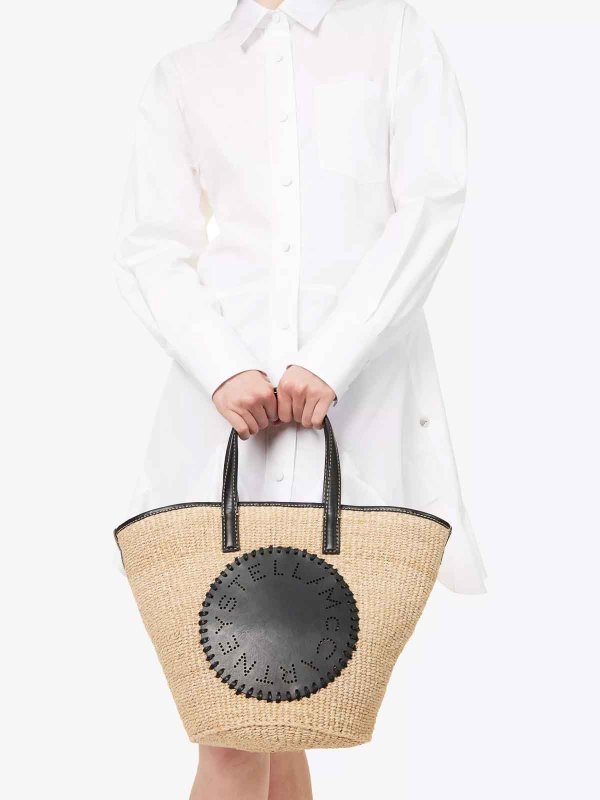 STELLA McCARTNEY: totes bags online - Raffia basket bag