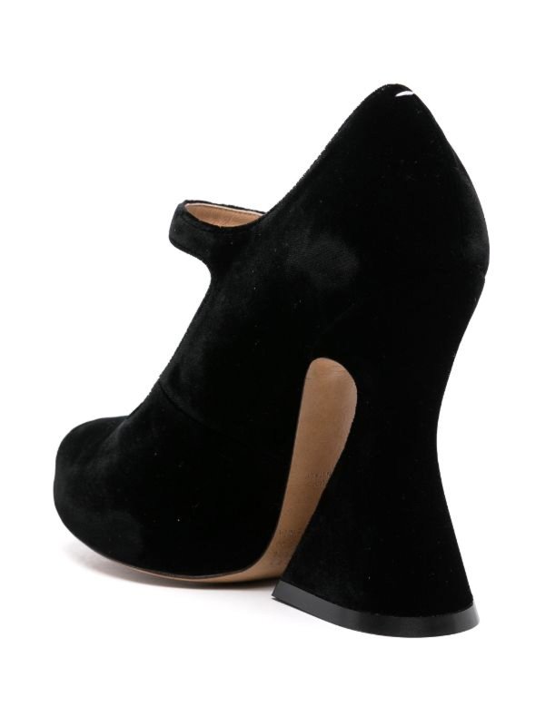 The Best Shops Maison Margiela: sandals - Velvet Peep-Toe Sandals