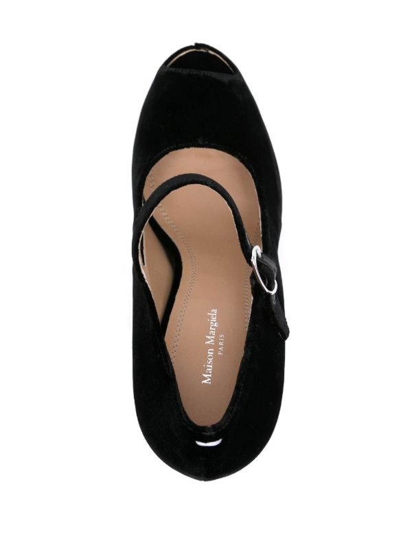 Velvet Peep-Toe Sandals shop online: Maison Margiela