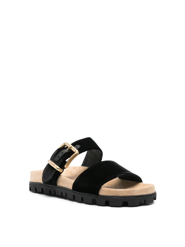 MIU MIU: sandals online - Suede Buckle Sandals