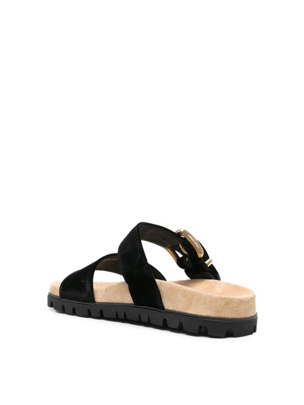 The Best Shops MIU MIU: sandals - Suede Buckle Sandals