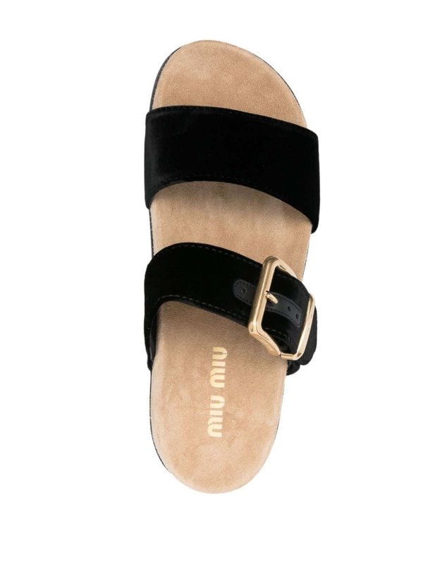 Suede Buckle Sandals shop online: MIU MIU