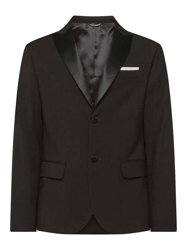 DANIELE ALESSANDRINI: blazers - Single-Breasted Blazer With Shiny Lapels