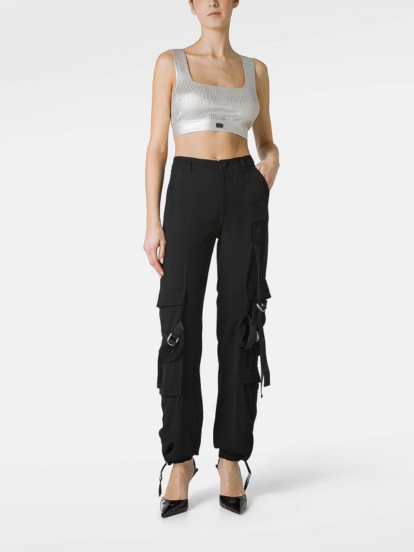 DONDUP: casual trousers online - Luz Loose Cargo Viscose Pants