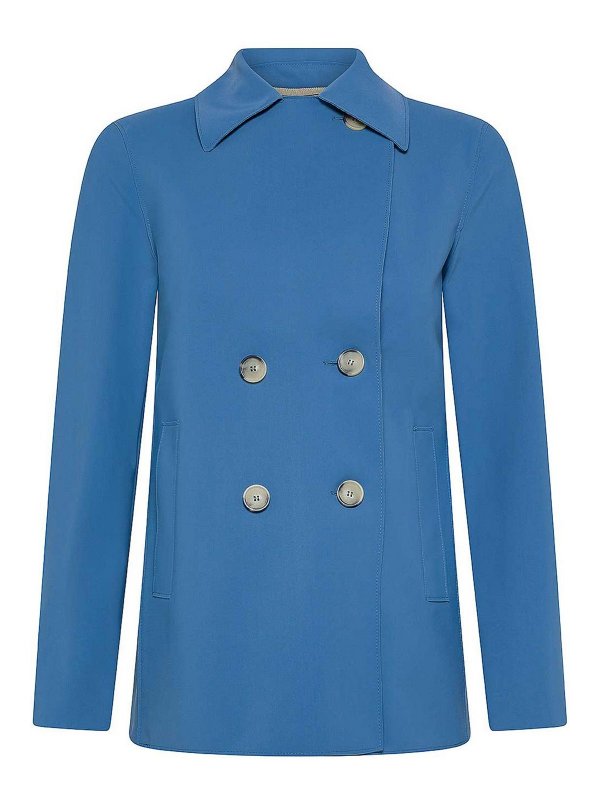 HARRIS WHARF LONDON: short coats - Short Double-Breasted Coat With Pockets