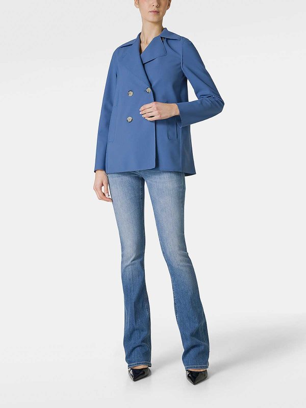 HARRIS WHARF LONDON: short coats online - Short Double-Breasted Coat With Pockets