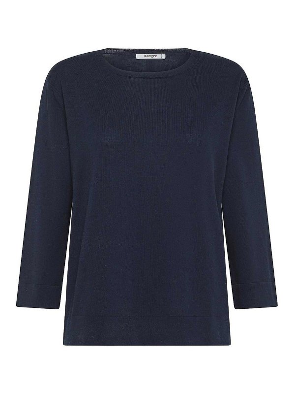 Kangra Cashmere: maglia collo rotondo - Maglione girocollo in cotone
