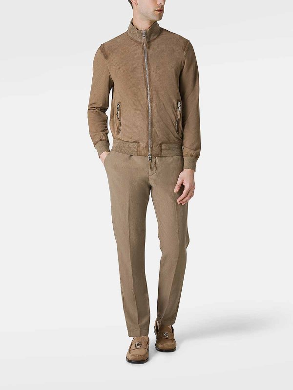 LEATHER AUTHORITY: leather jacket online - Suede Jacket With Zip Closure