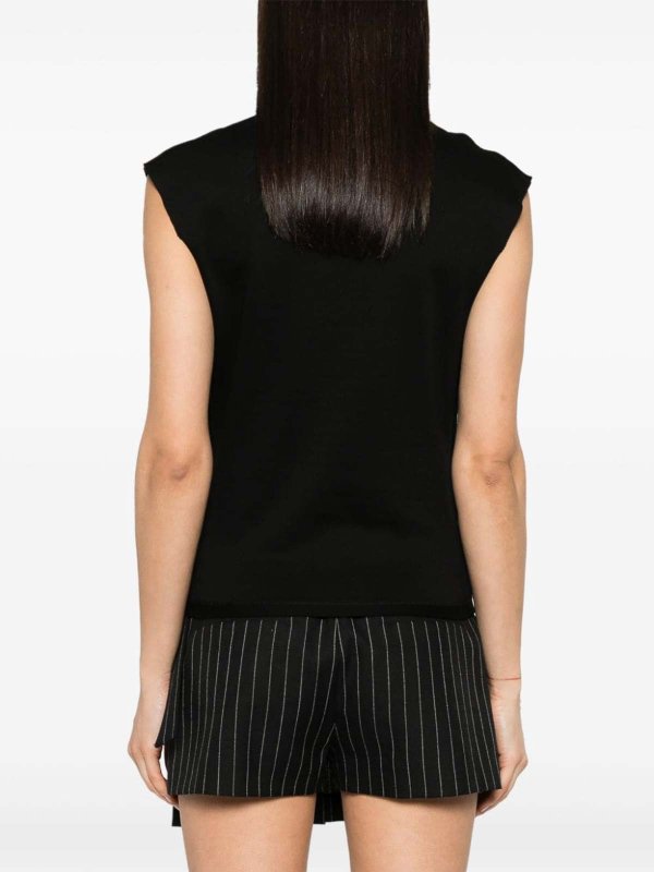 RABANNE: t-shirt online - T-shirt in cotone con dettaglio catena