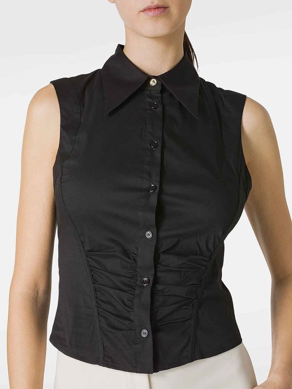 Clio Front-Ruched Cotton Shirt shop online: Pinko