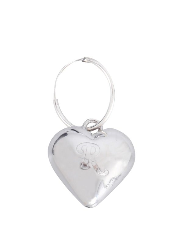 RAF SIMONS: Earrings - Small Heart Single Earrings With R