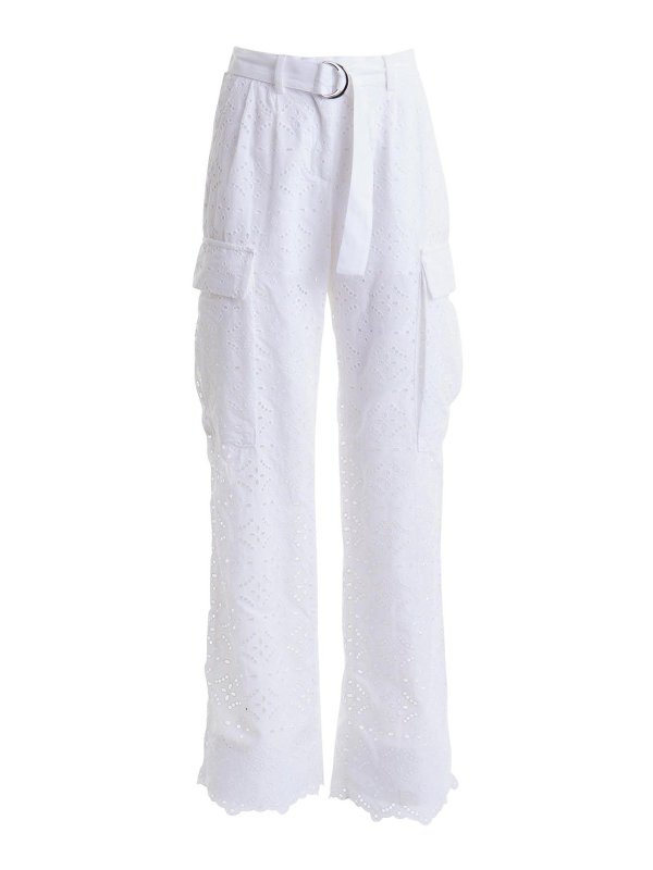 ERMANNO SCERVINO: casual trousers - Belted Perforated Pants