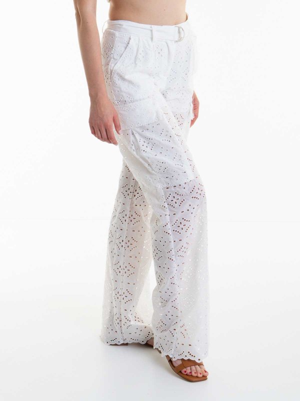 ERMANNO SCERVINO: casual trousers online - Belted Perforated Pants