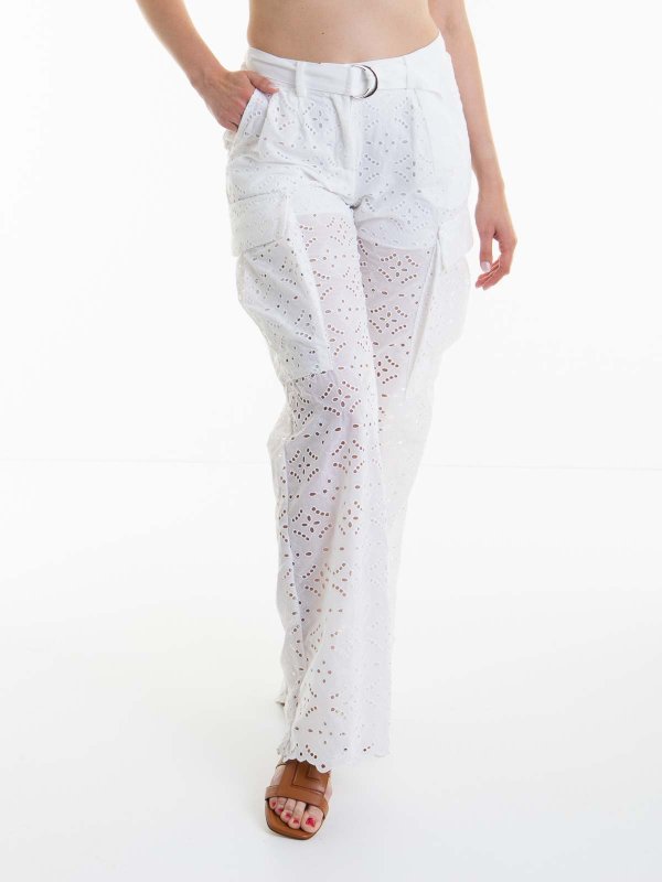 The Best Shops ERMANNO SCERVINO: casual trousers - Belted Perforated Pants