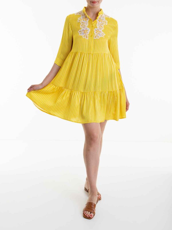 The Best Shops ERMANNO SCERVINO: Knielange Kleider - Knielanges Kleid - Gelb