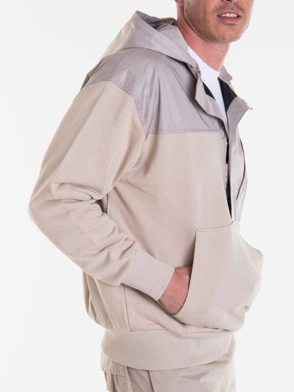 LES HOMMES buy online Hooded Bi-material Sweater