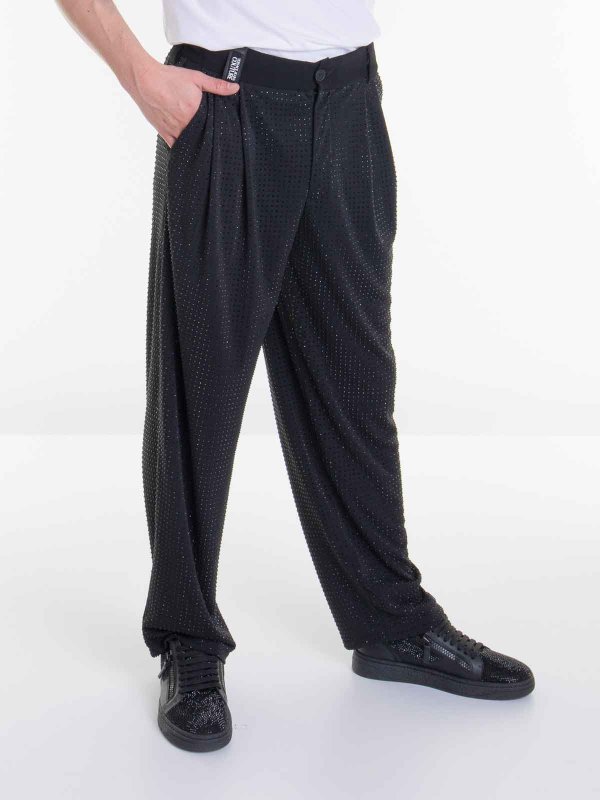 Versace Jeans Couture: casual trousers online - Loose Fit Button Pants