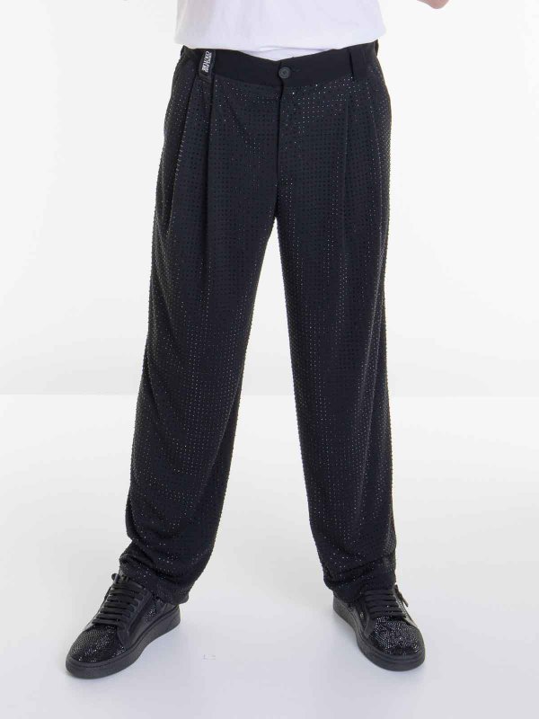 The Best Shops Versace Jeans Couture: casual trousers - Loose Fit Button Pants