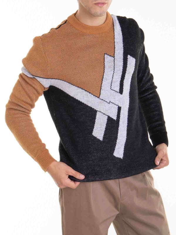 LES HOMMES buy online Round Neck Long Sleeve Sweater