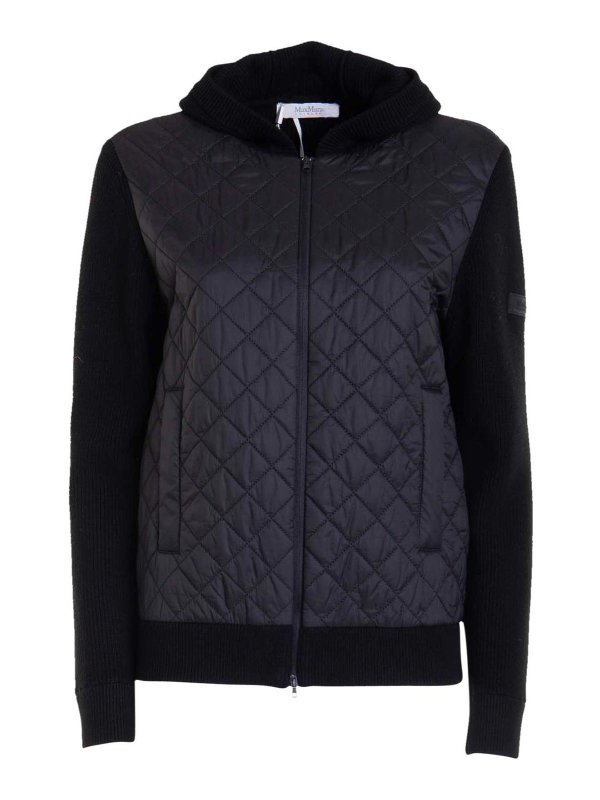 Max Mara: casual jackets - Hooded Ribbed Zip Jacket