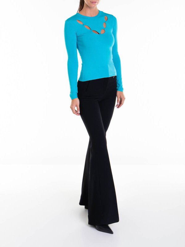 ROBERTO CAVALLI: crew necks online - Studded Slim Fit Sweater