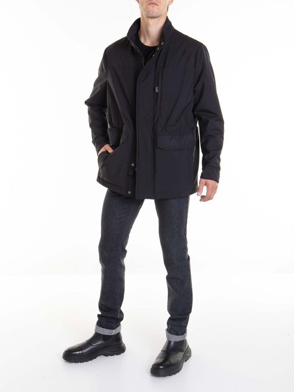 BRIONI: casual jackets online - High Neck Button Jacket