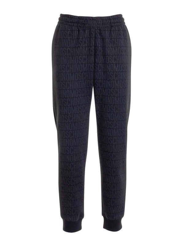 MOSCHINO: casual trousers - Drawstring All Over Print Pants