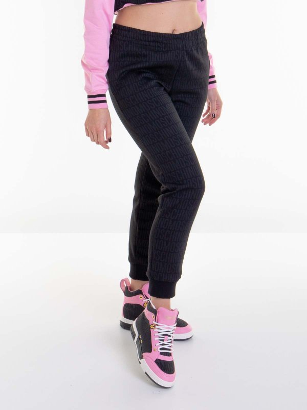 MOSCHINO: casual trousers online - Drawstring All Over Print Pants