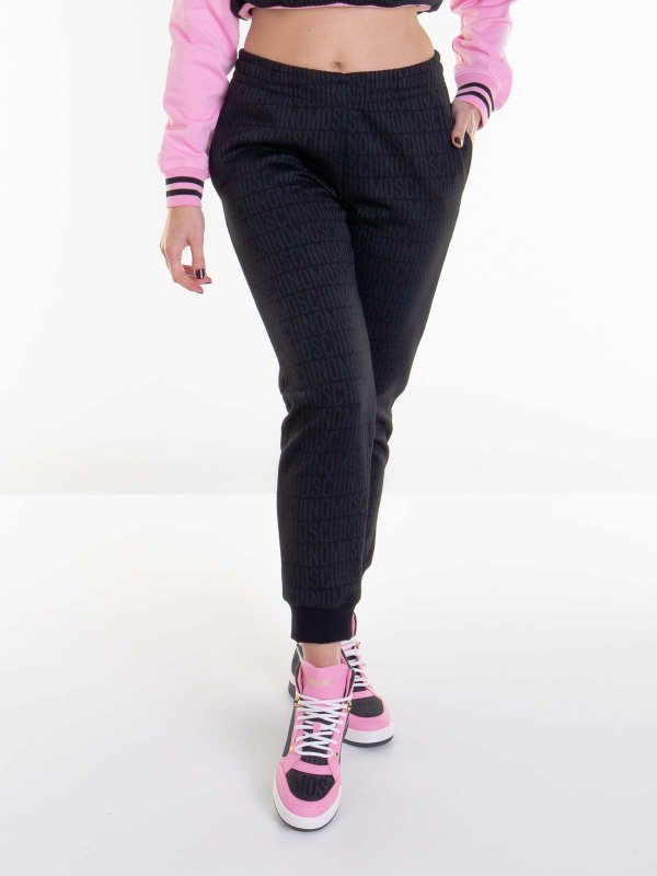 The Best Shops MOSCHINO: casual trousers - Drawstring All Over Print Pants