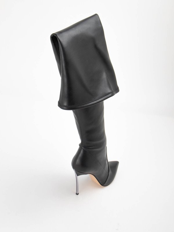 Casadei Slim Fit No Closure Boots - Black | 1T023V100MC1489000