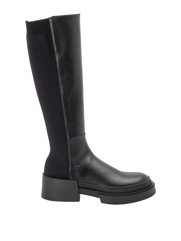 EMPORIO ARMANI: boots - Bi-material Maxi Zip Boots