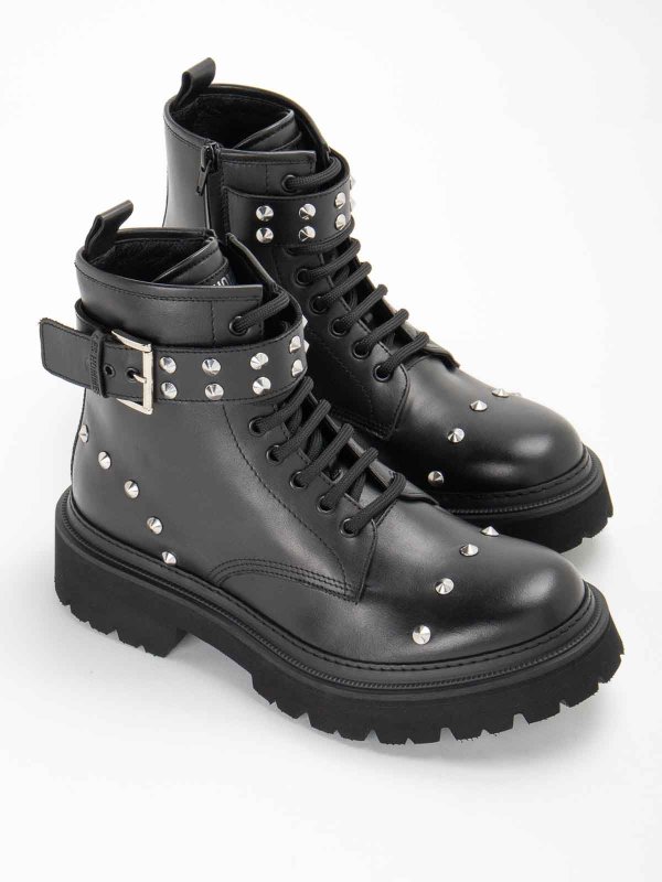 LES HOMMES: tronchetti online - Stivaletti stringati con borchie sul retro