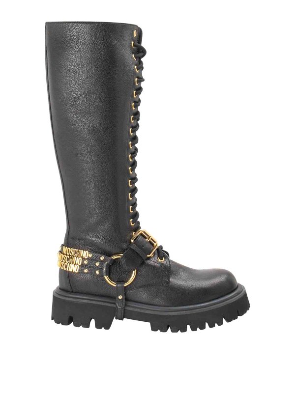 MOSCHINO: Stiefel - Stiefeletten - Schwarz