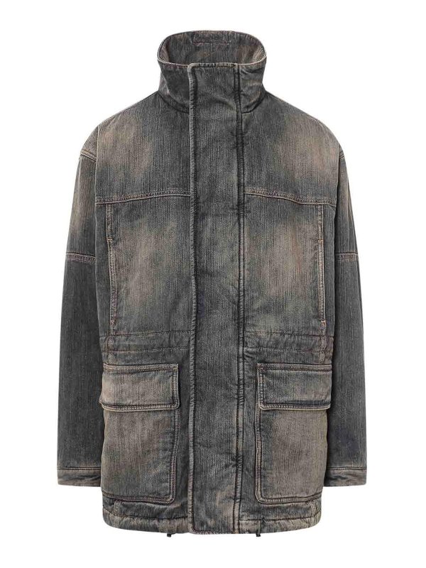 BALENCIAGA: Parkas - Parka - Blau