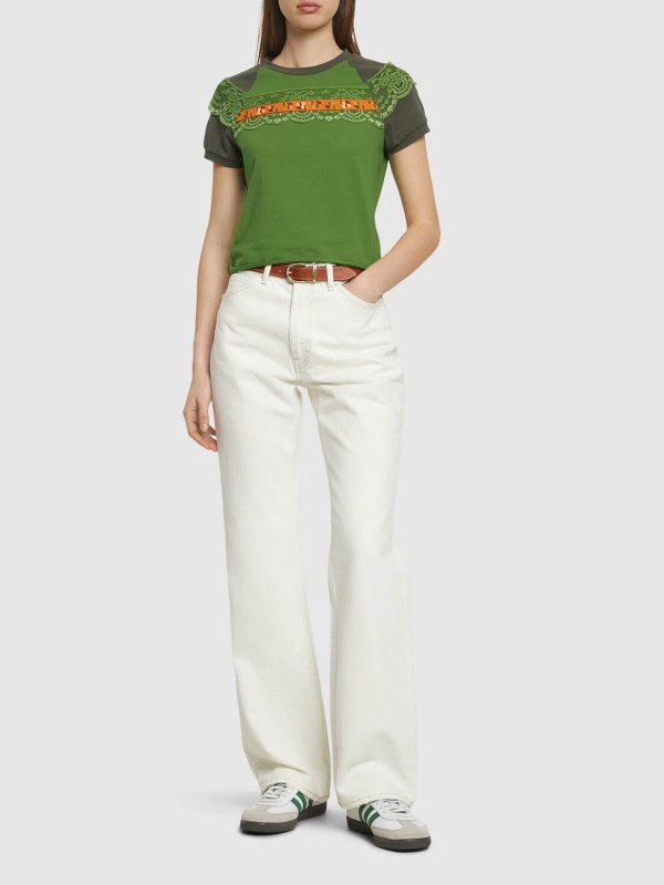 CORMIO: t-shirts online - Lace-Panelling Raglan T-Shirt