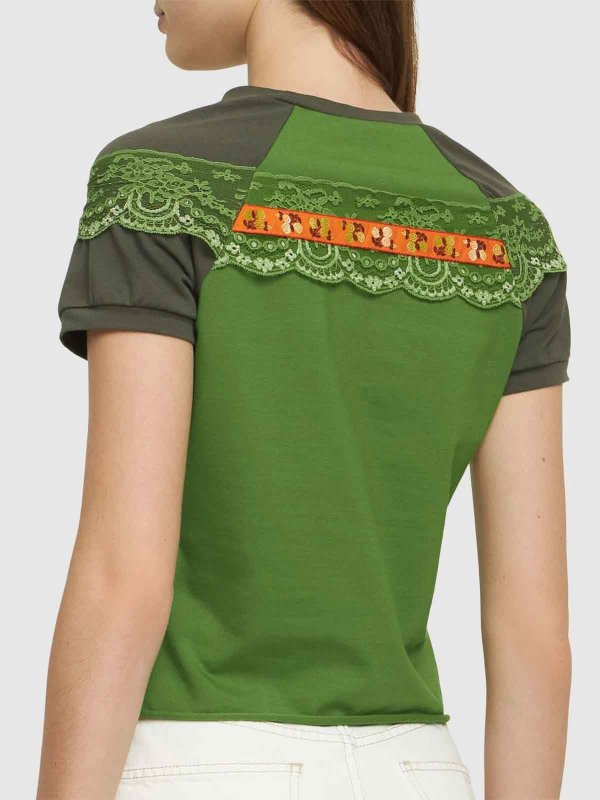 The Best Shops CORMIO: t-shirts - Lace-Panelling Raglan T-Shirt