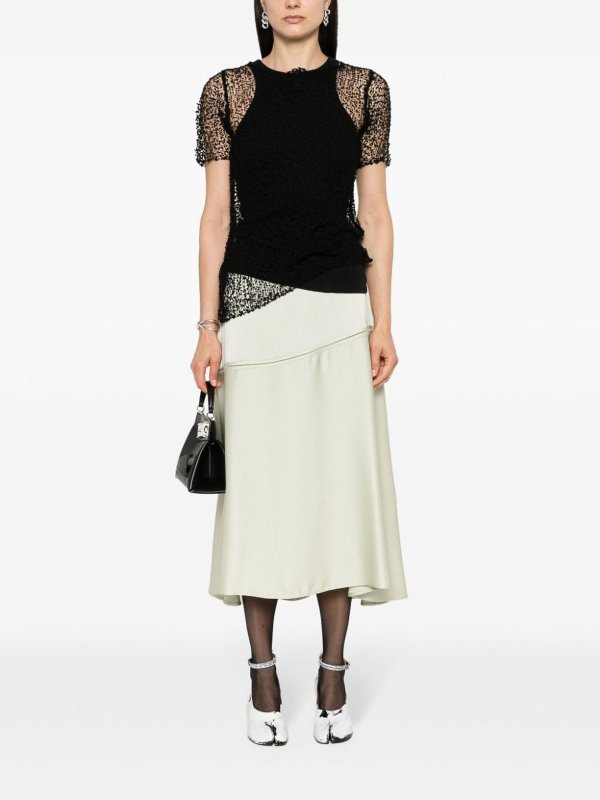 Maison Margiela: Tops & Tank tops online - Embroidery semi-sheer top