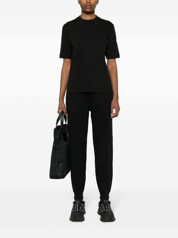 MONCLER: t-shirts online - Embossed-Logo Cotton T-Shirt