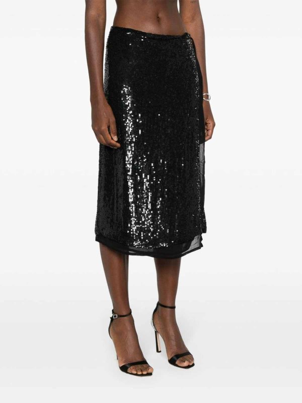 Jupe Midi - Noir shop online: P.A.R.O.S.H.