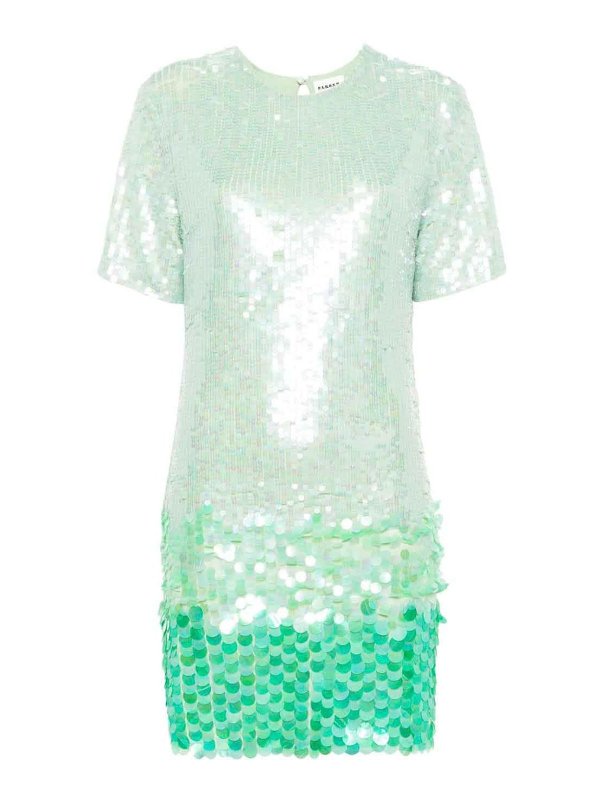 P.A.R.O.S.H.: short dresses - Sequin-Embellished short-sleeved dress