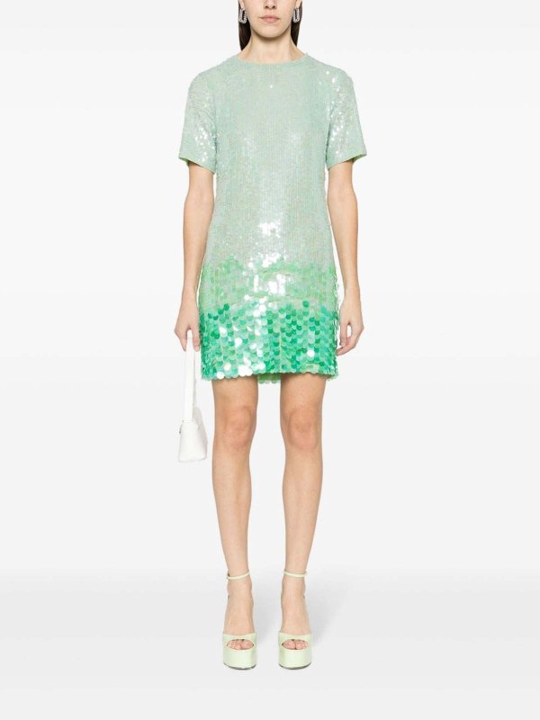 P.A.R.O.S.H.: short dresses online - Sequin-Embellished short-sleeved dress