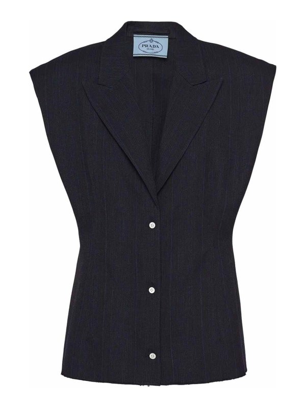 PRADA: blazers - Sleeveless Wool Blazer