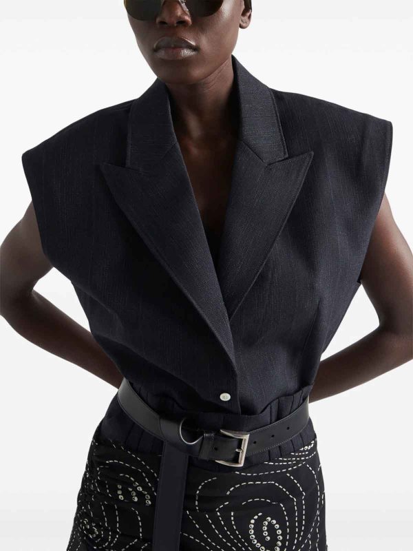 PRADA: blazers online - Sleeveless Wool Blazer