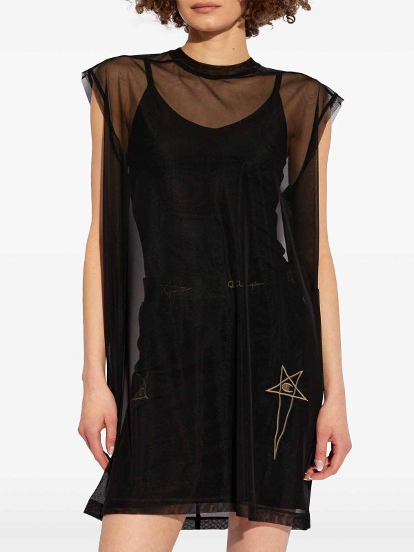 Logo-Embroidered Mesh Top shop online: RICK OWENS