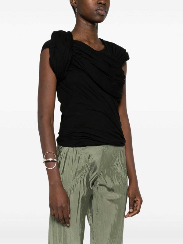 The Best Shops RICK OWENS: Tops & Tank tops - Harness T Draped Top
