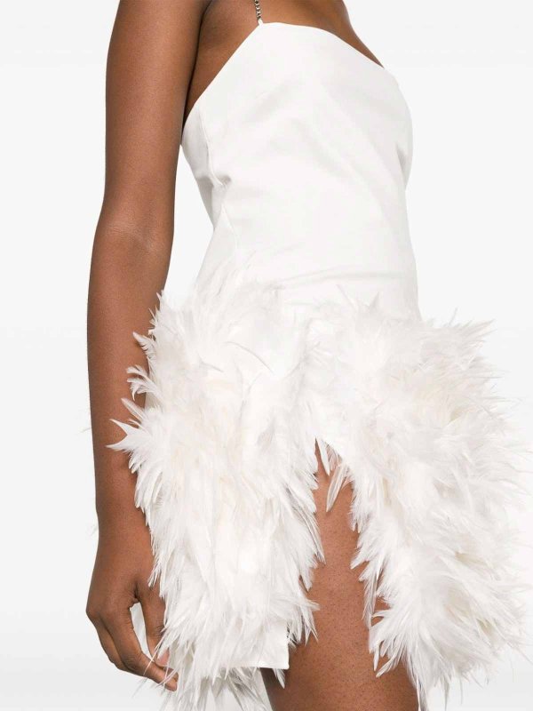 The Attico buy online Fujiko feather-trimmed mini dress